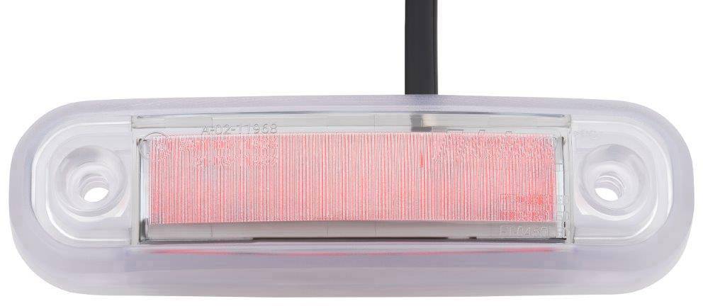 Fristom Umriss-Markierungsleuchte Offene Kabelenden Markierungsleuchte hinten 12 V, 24 V Rot Transparent