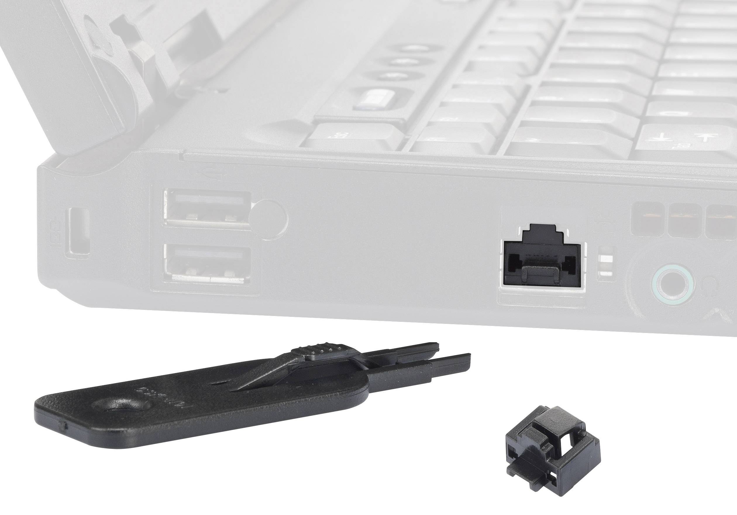 Renkforce RJ45 LAN Port Schloss rf-LANBlocker-02 10er Set Schwarz ohne Schlüssel RF-4463025