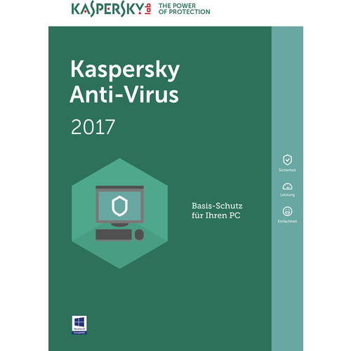 Kaspersky Lab Anti-Virus 2017 Vollversion, 1 Lizenz Windows Antivirus, Sicherheits-Software