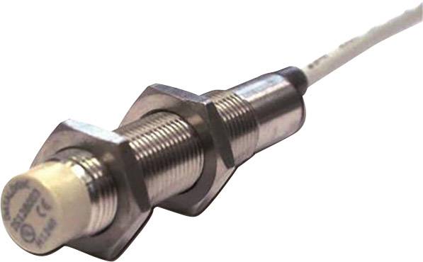 Zylindrischer metallischer Näherungssensor mit Kabelanschluss, geeignet für industrielle Automatisierung und Erkennung von Objekten.