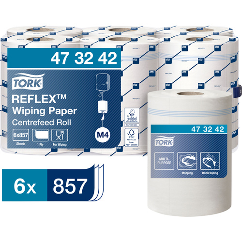 TORK Reflex™ Mehrzweck-Papierwischtücher Weiß M4, 6 × 857 Blätter 473242 Anzahl: 5142St.