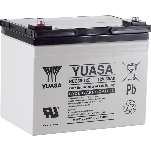 Yuasa REC36-12 YUAREC3612 Bleiakku 12V 36Ah Blei-Vlies (AGM) (B x H x T) 196 x 169 x 130mm M5-Schraubanschluss Geringe Yuasa REC36-12 YUAREC3612 Bleiakku 12V 36Ah Blei-Vlies (AGM) (B x H x T) 196 x 169 x 130mm M5-Schraubanschluss Geringe