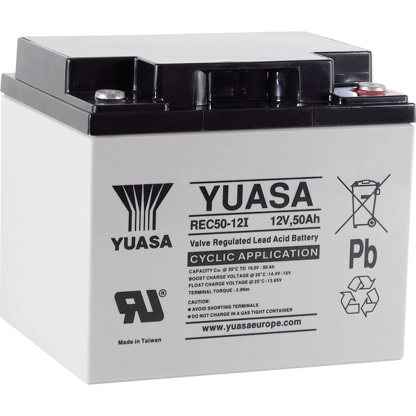 Yuasa REC50-12 YUAREC5012 Bleiakku 12V 50Ah Blei-Vlies (AGM) (B x H x T) 197 x 175 x 165mm M5-Schraubanschluss Geringe Yuasa REC50-12 YUAREC5012 Bleiakku 12V 50Ah Blei-Vlies (AGM) (B x H x T) 197 x 175 x 165mm M5-Schraubanschluss Geringe