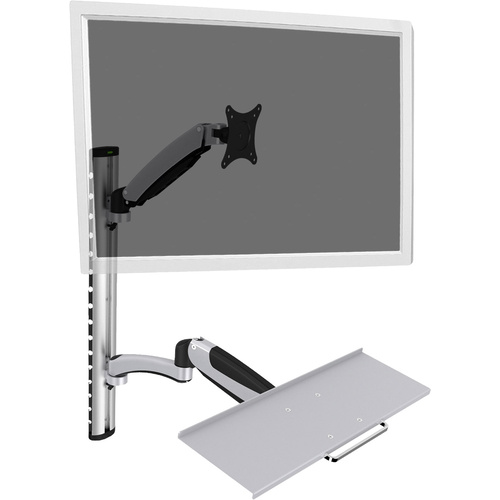 Support mural pour écran Digitus DA-90354 simple 38,1 cm (15") - 68,6 cm (27") réglable en hauteur, tablette pour clavier