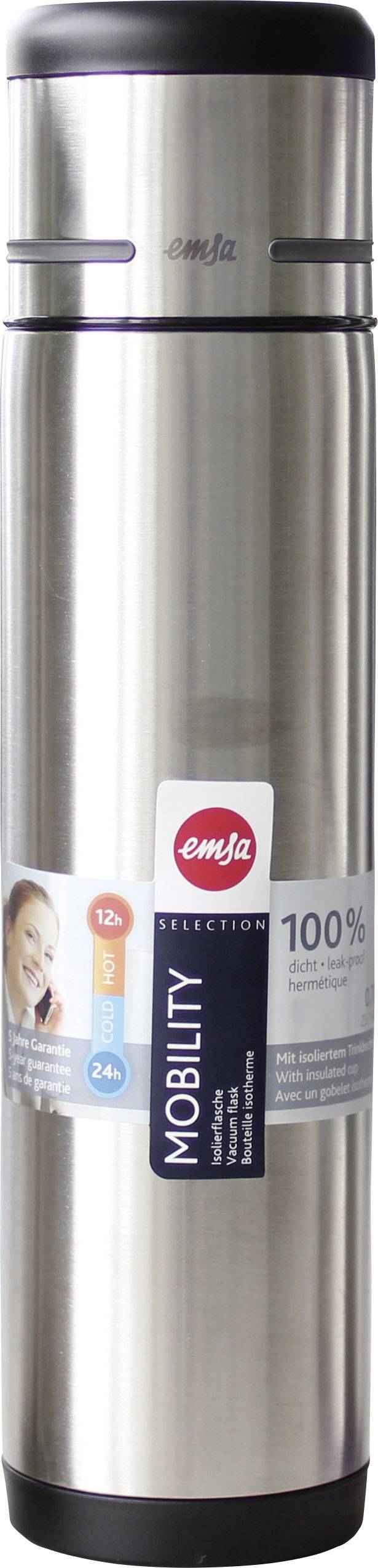 Emsa Isolierbehälter, Thermoflasche Schwarz 700 ml 486405