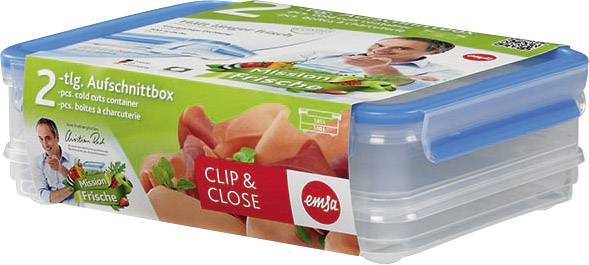 Emsa Vorratsdose "Clip & Close 3D", 1 L + 1.65 L