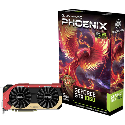 Gainward Grafikkarte Nvidia GeForce GTX1060 Phoenix GS 6GB GDDR5-RAM PCIe x16 HDMI®, DisplayPort, DVI