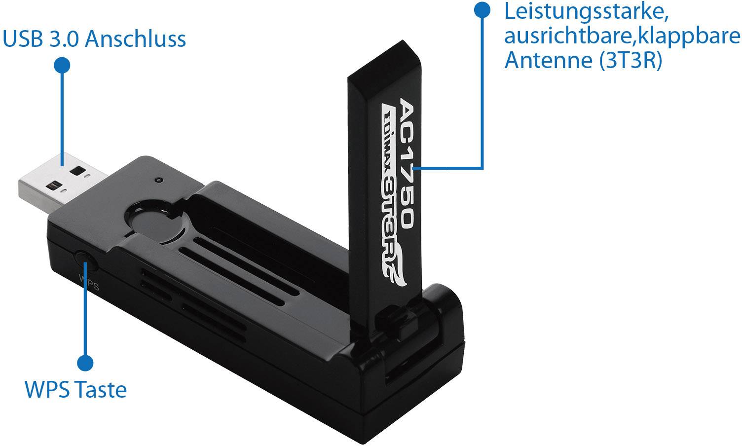 EDIMAX EW-7833UAC WLAN Stick USB-A (USB 3.2 Gen 1) 1.75 GBit/s