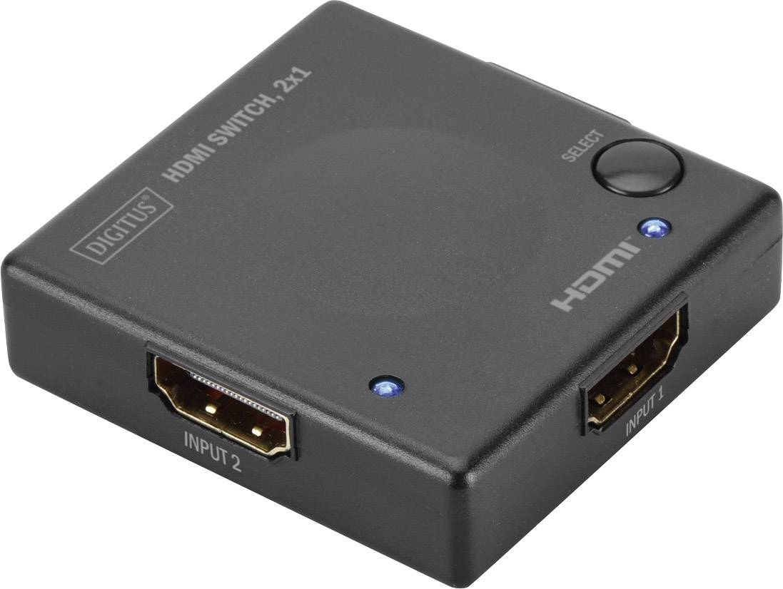 Digitus DS-45302 2 Port HDMI-Switch 3D-Wiedergabe möglich, mit Status-LEDs 1920 x 1080 Pixel