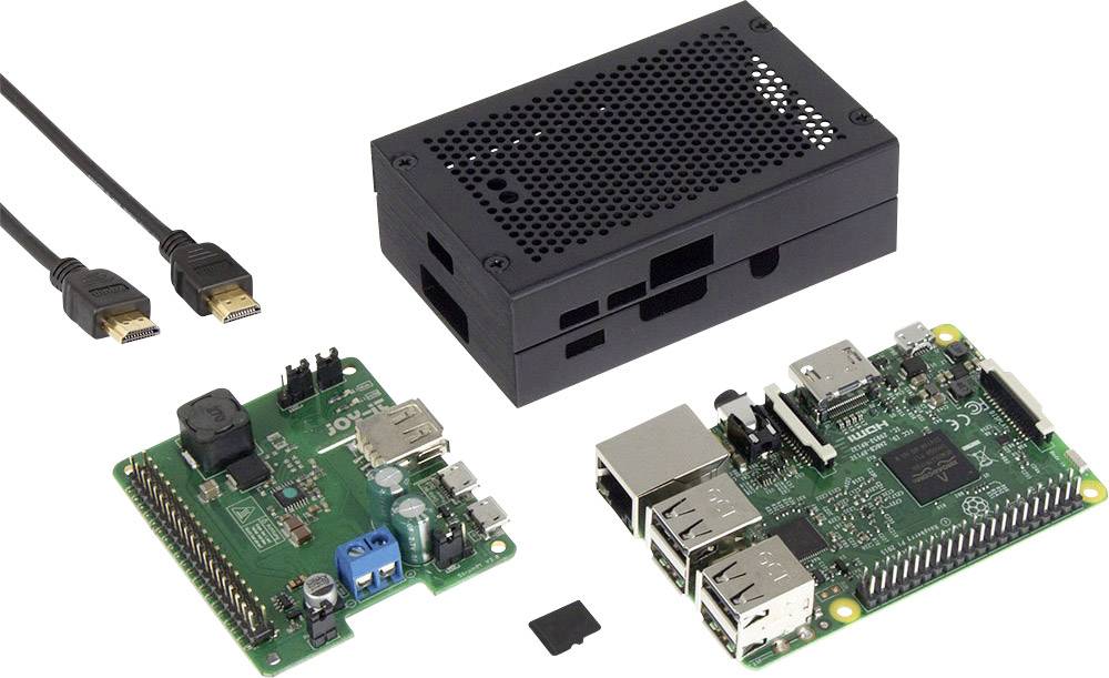 Joy-it UVP Raspberry Pi® 3 B 1 GB 4 x 1.2 GHz inkl. Raspberry Pi® USV, inkl. Gehäuse, inkl. Noobs