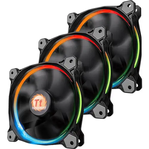 Thermaltake 3x Riing 14 LED RGB PC-Gehäuse-Lüfter Schwarz (B x H x T) 140 x 140 x 25mm inkl. LED-Beleuchtung Thermaltake 3x Riing 14 LED RGB PC-Gehäuse-Lüfter Schwarz (B x H x T) 140 x 140 x 25mm inkl. LED-Beleuchtung