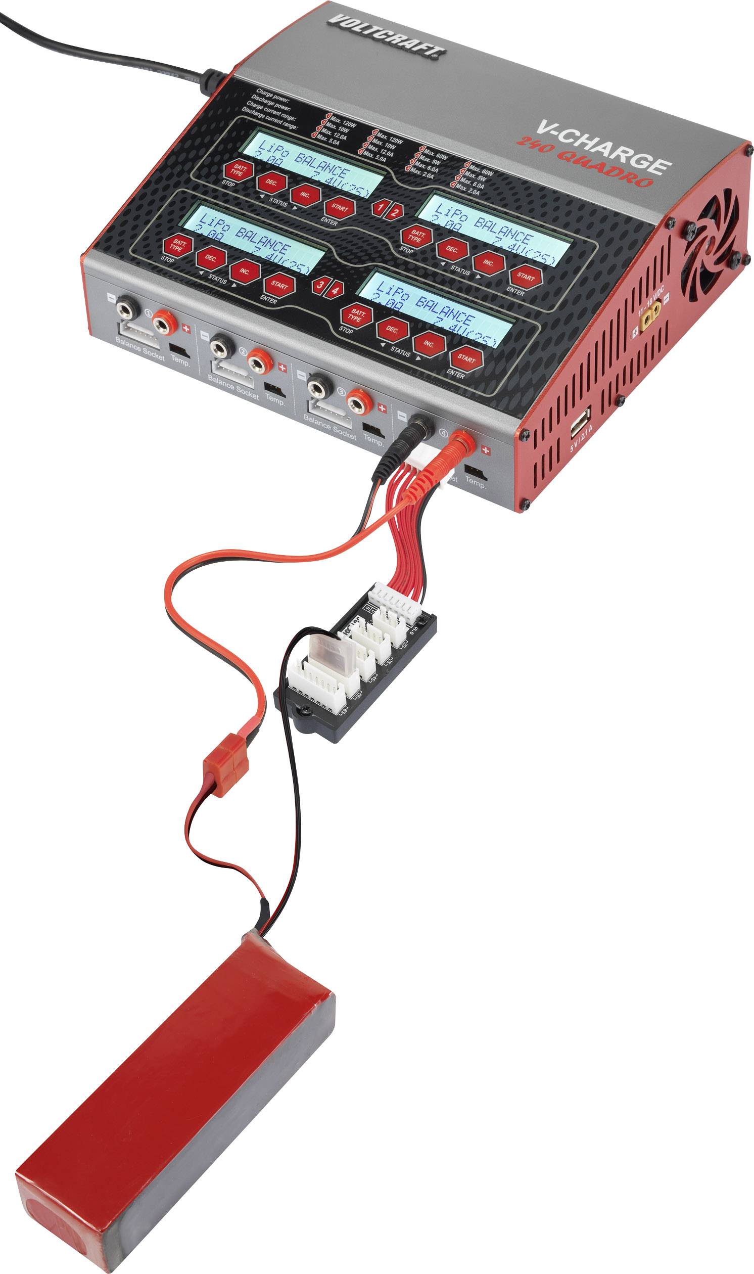 VOLTCRAFT V-Charge 240 Quadro Modellbau-Multifunktionsladegerät 12 V, 230 V 12 A LiPo, LiFePO, LiIo