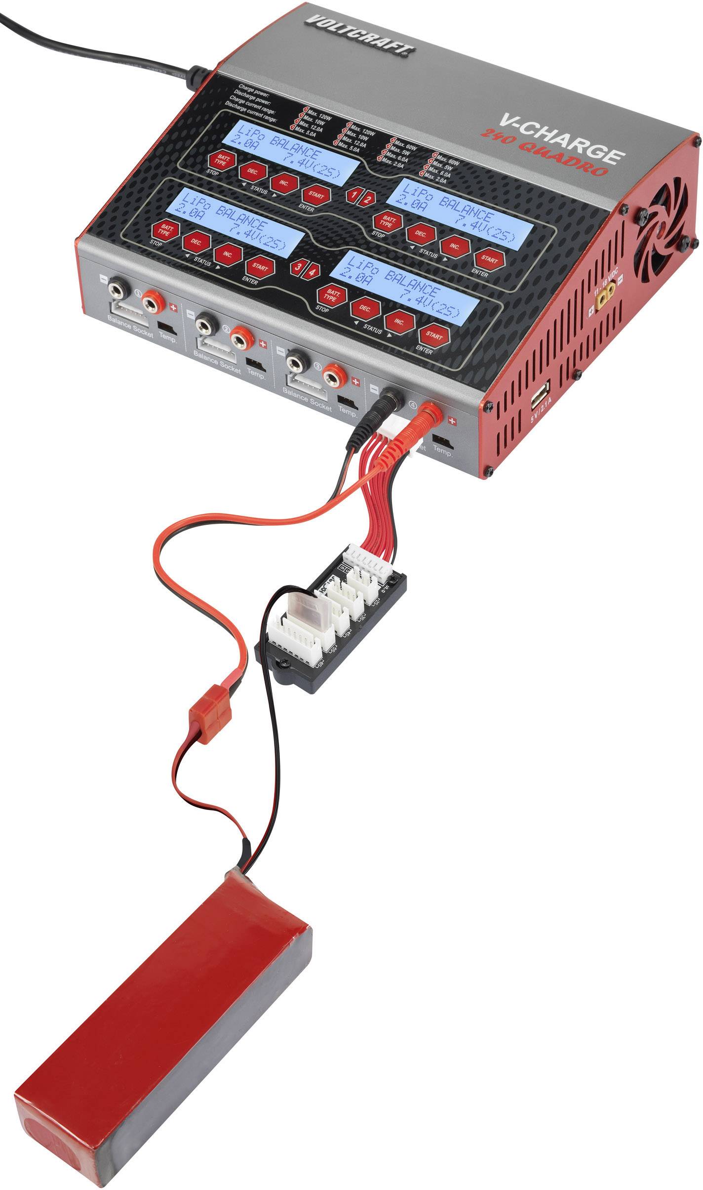 VOLTCRAFT V-Charge 240 Quadro Modellbau-Multifunktionsladegerät 12 V, 230 V 12 A LiPo, LiFePO, LiIon, LiHV, NiCd, NiMH, Blei