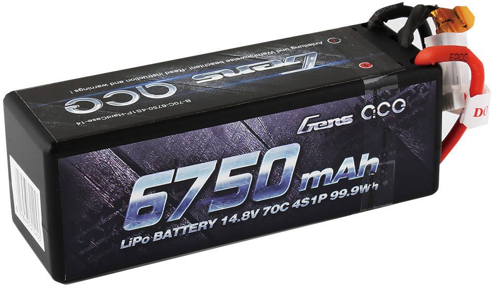 Gens ace Modellbau-Akkupack (LiPo) 14.8V 6750 mAh Zellen-Zahl: 4 70 C Box Hardcase XT90