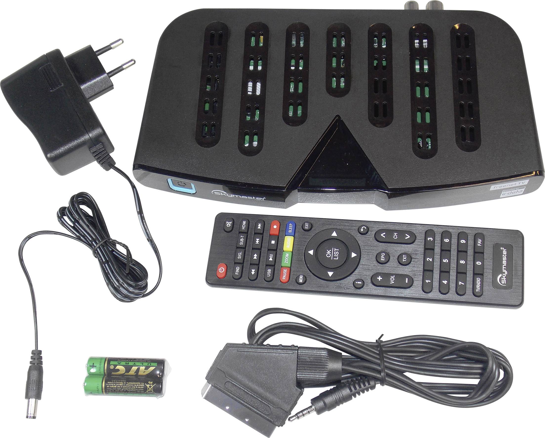 Skymaster DTR5000 DVB-T2 Receiver Deutscher DVB-T2 Standard (H.265), freenet TV Entschlüsselung 3 Monate gratis, Aufnahmefunktion Anzahl Tuner: 1