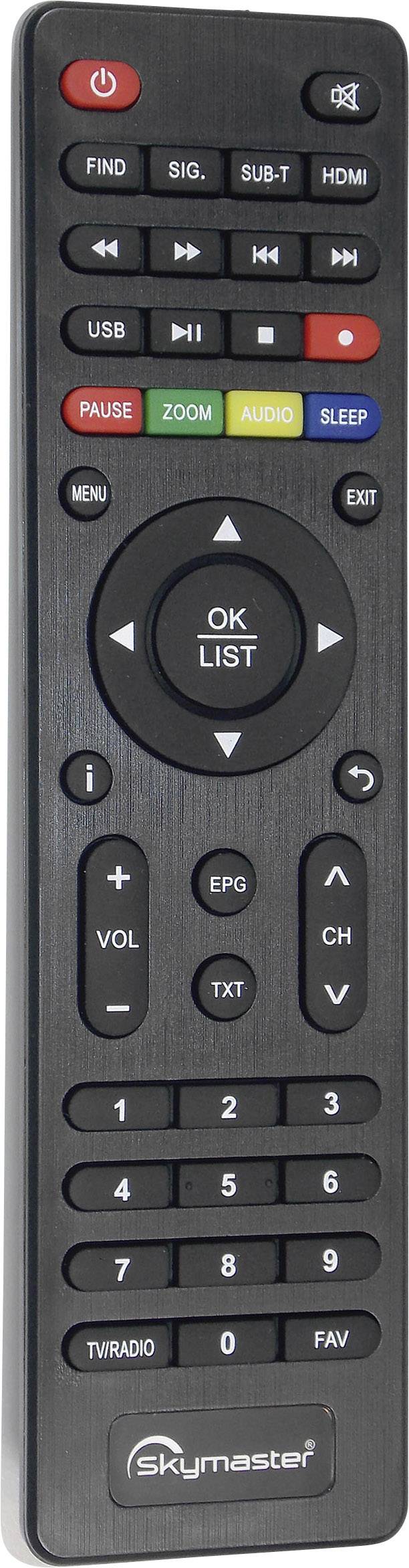 Skymaster DTR5000 DVB-T2 Receiver Deutscher DVB-T2 Standard (H.265), freenet TV Entschlüsselung 3 Monate gratis, Aufnahmefunktion Anzahl Tuner: 1