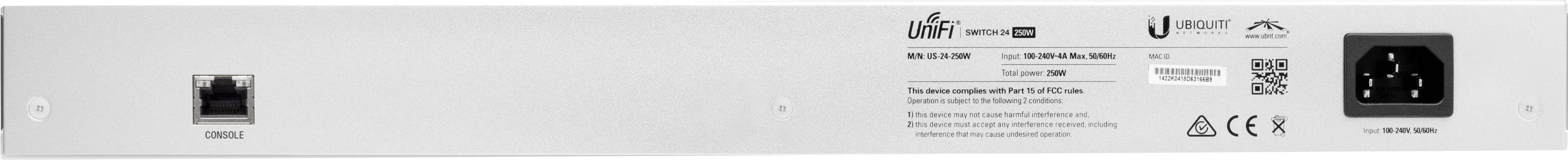 Ubiquiti Networks US-24-250W Netzwerk Switch 24 + 2 Port 1 GBit/s PoE-Funktion