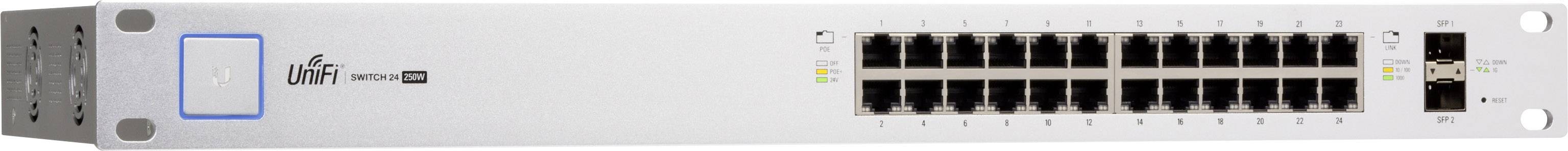 Ubiquiti Networks US-24-250W Netzwerk Switch 24 + 2 Port 1 GBit/s PoE-Funktion