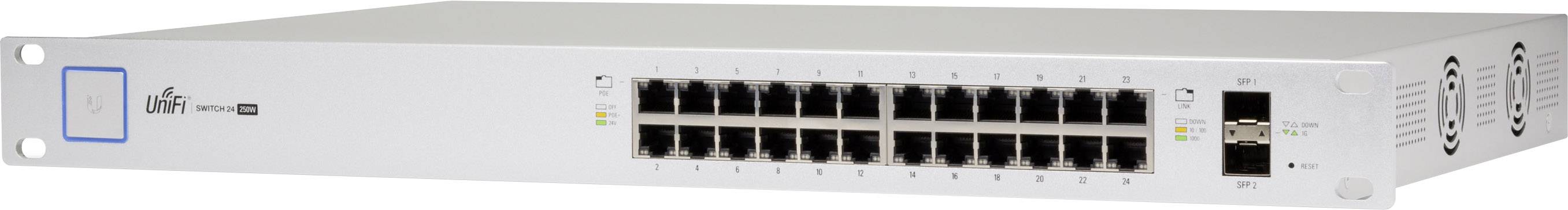 Ubiquiti Networks US-24-250W Netzwerk Switch 24 + 2 Port 1 GBit/s PoE-Funktion