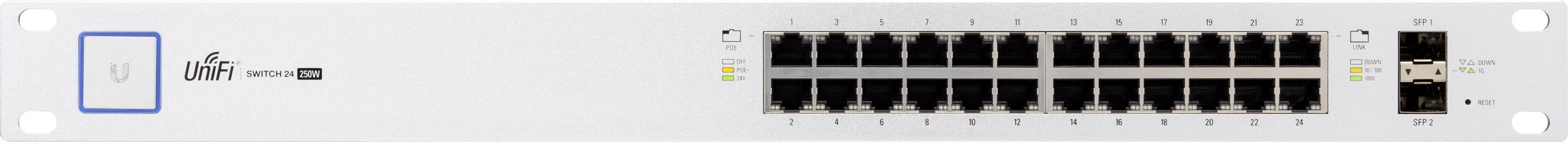 Ubiquiti Networks US-24-250W Netzwerk Switch 24 + 2 Port 1 GBit/s PoE-Funktion