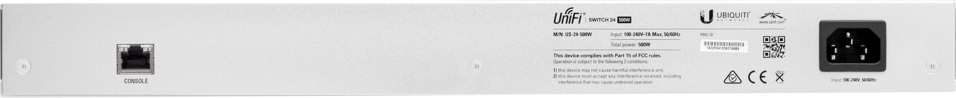 Ubiquiti Networks US-24-500W Netzwerk Switch 24 + 2 Port 1 GBit/s PoE-Funktion