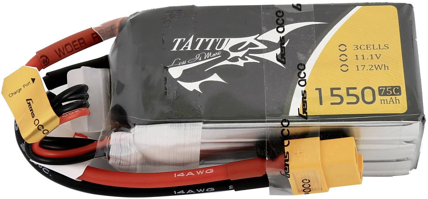 Tattu Modellbau-Akkupack (LiPo) 11.1V 1550 mAh Zellen-Zahl: 3 75 C Softcase XT60