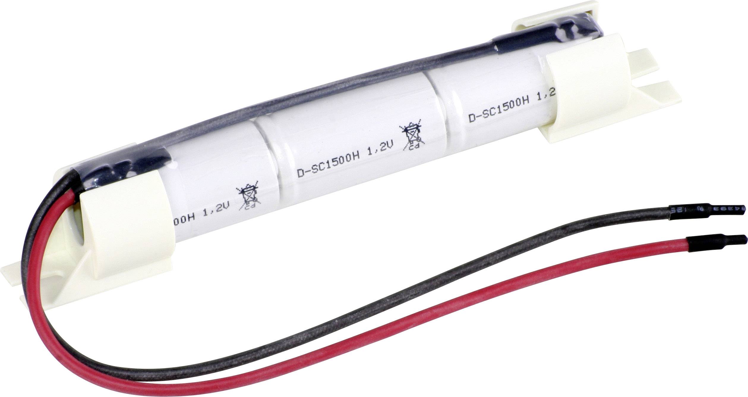 Mexcel Inline Halter L1x3 Akkupack 3x Sub-C hochtemperaturfähig, Kabel, Flat-Top NiCd 3.6V 1500 mAh