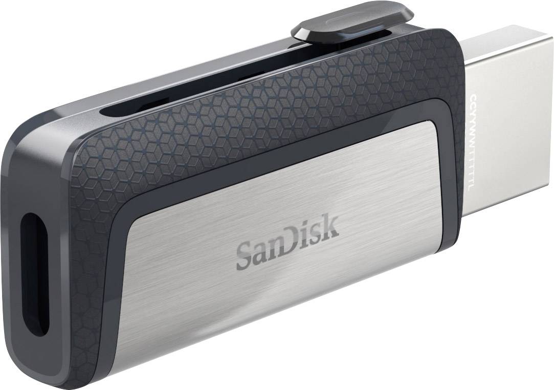 Ein USB-Stick von SanDisk mit Metallgehäuse und Schiebeverschluss, geeignet für die Speicherung und den Transport digitaler Daten.