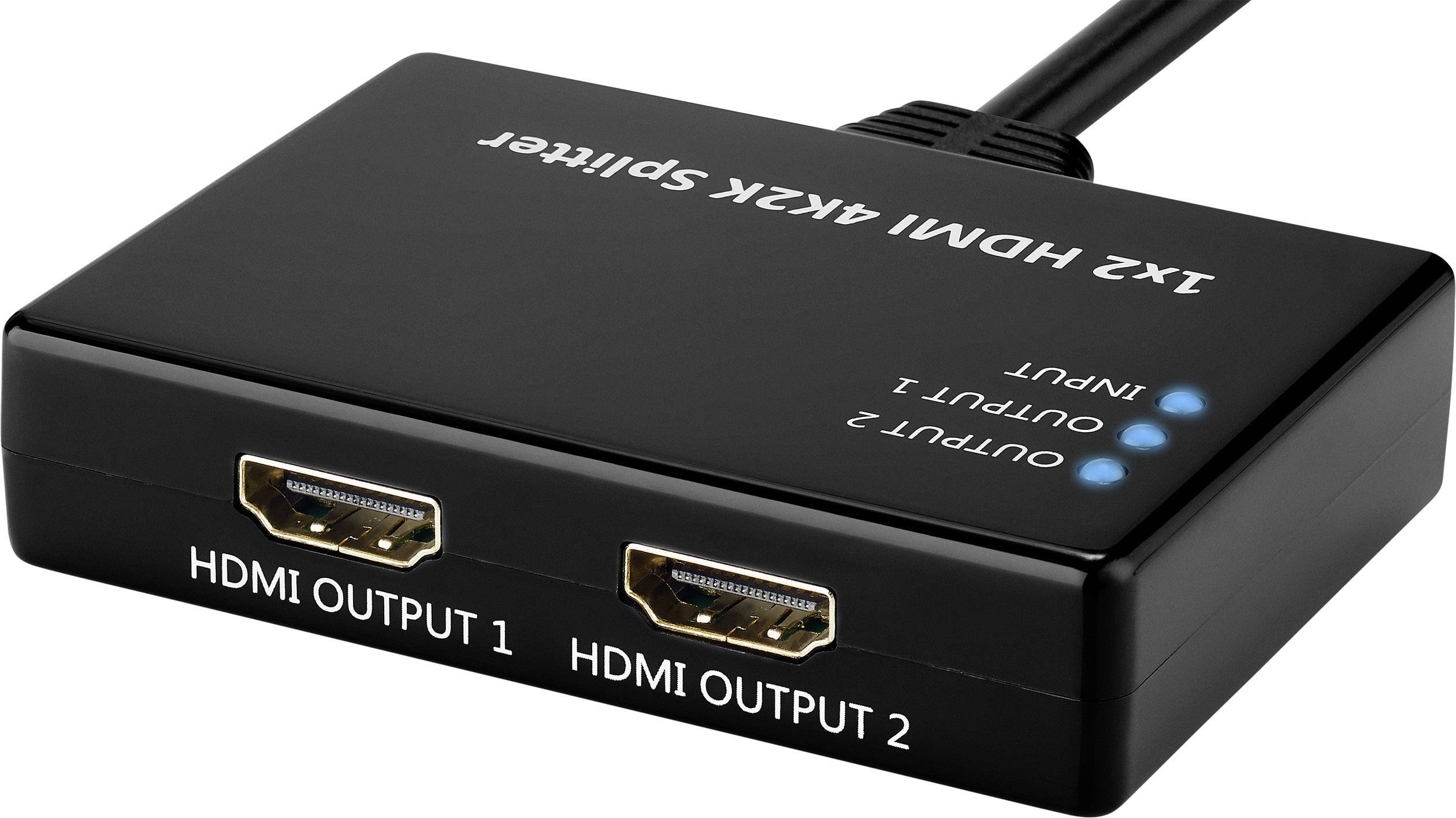 Basetech HMSP102KT 2 Port HDMISplitter Ultra HDfähig 3840 x 2160 Pixel Schwarz digitalo