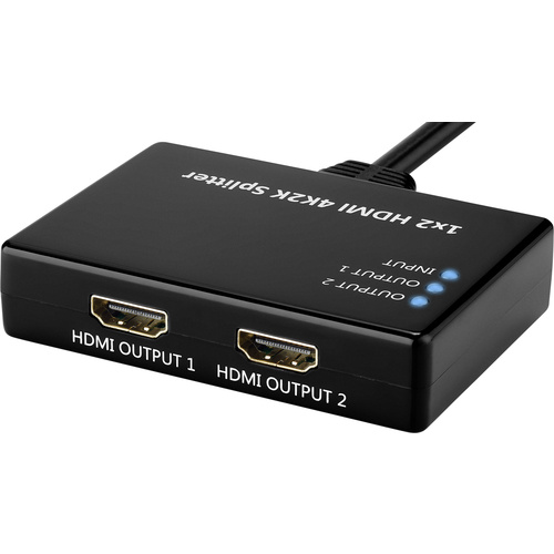 Basetech HM-SP102KT 2 Port HDMI-Splitter Ultra HD-fähig 3840 x 2160 Pixel Schwarz