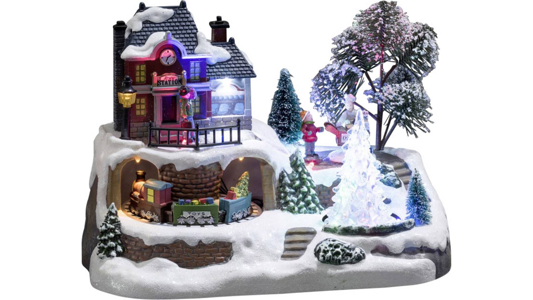Konstsmide Lanterne LED Bonhomme De Neige – Scène D’Hiver Lumineuse à Eau – Décoration Noël Intérieur