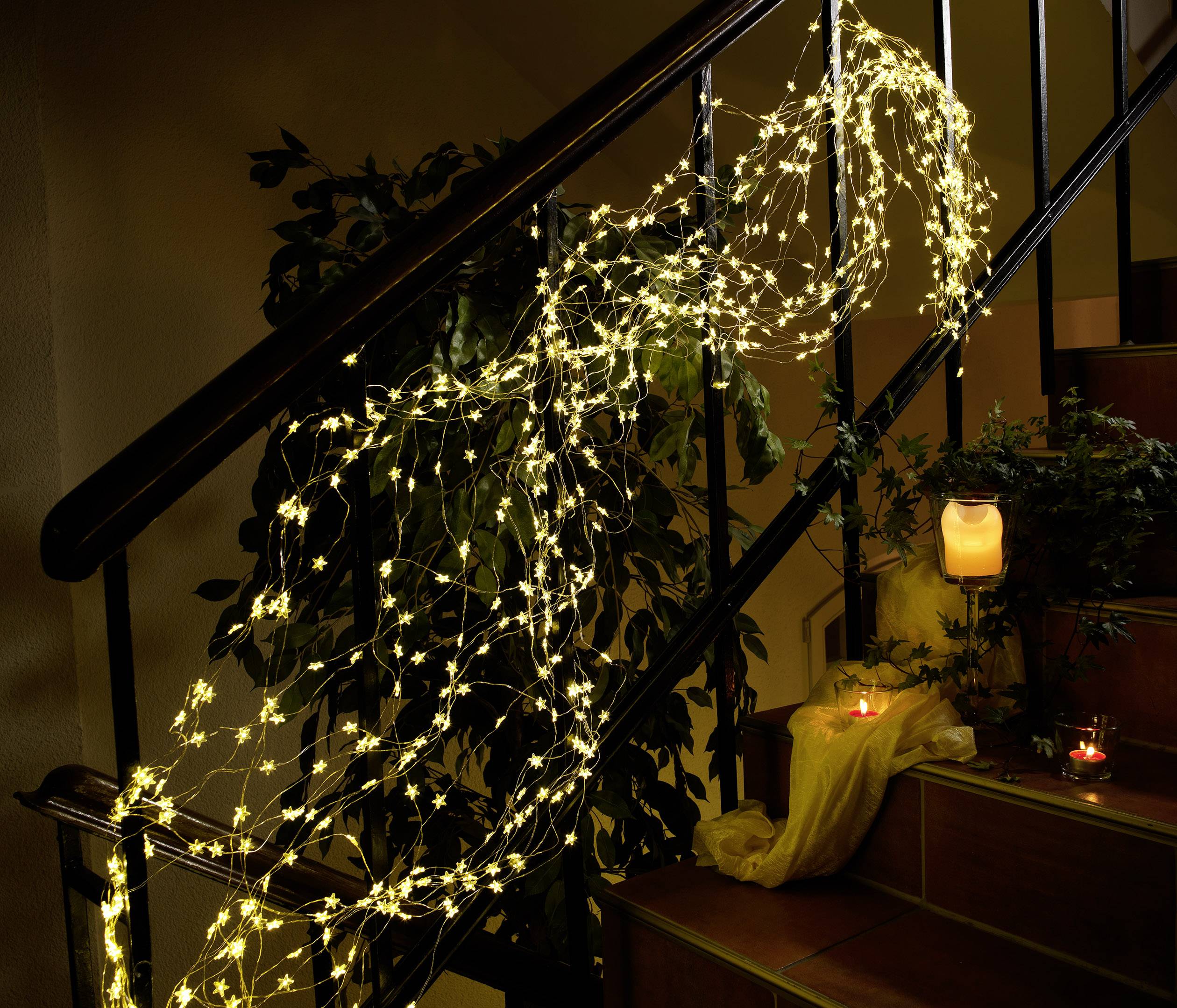 Konstsmide 6372-190 LED-Lametta Sterne Warmweiß LED Transparent