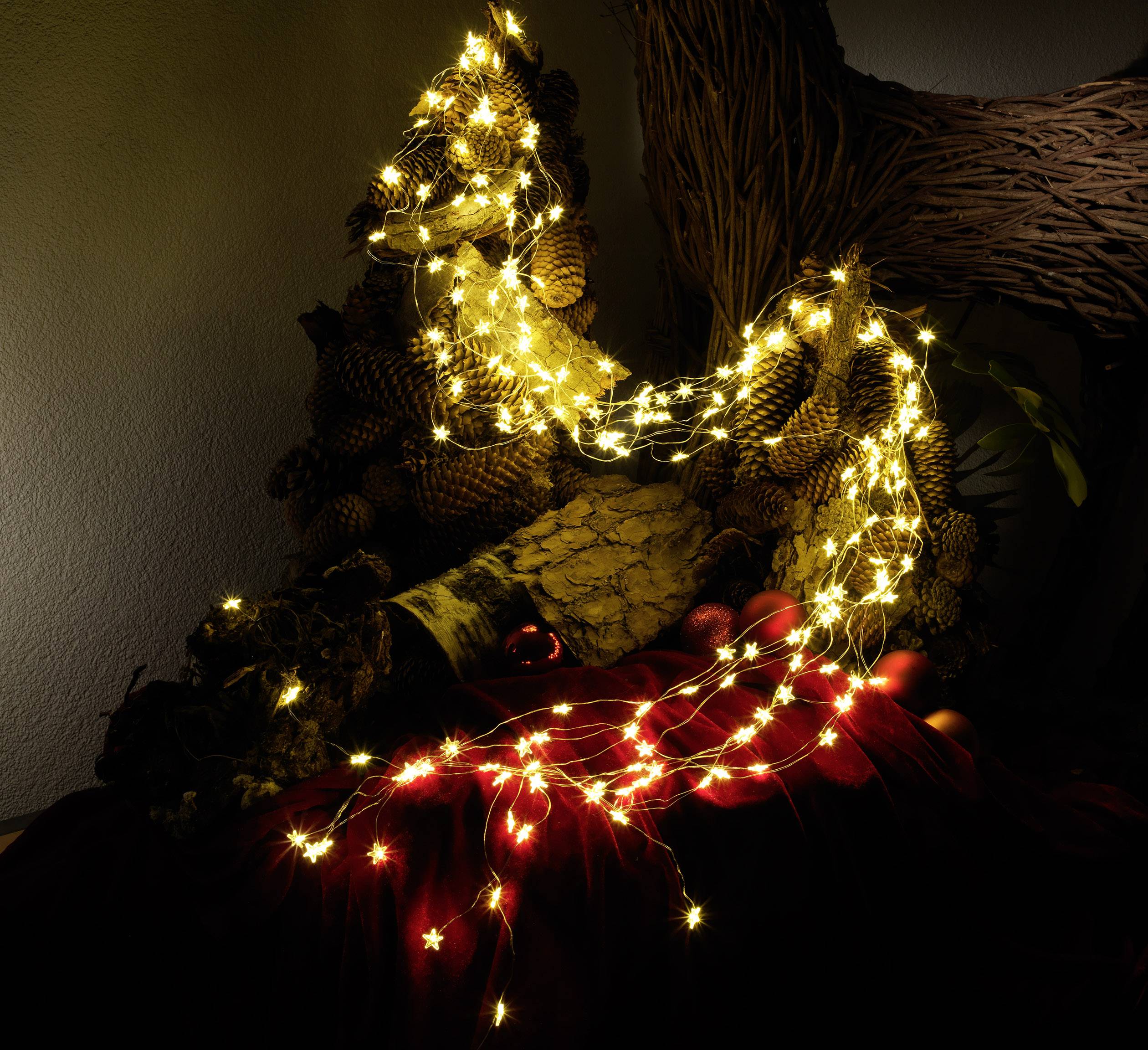 Konstsmide 6372-190 LED-Lametta Sterne Warmweiß LED Transparent