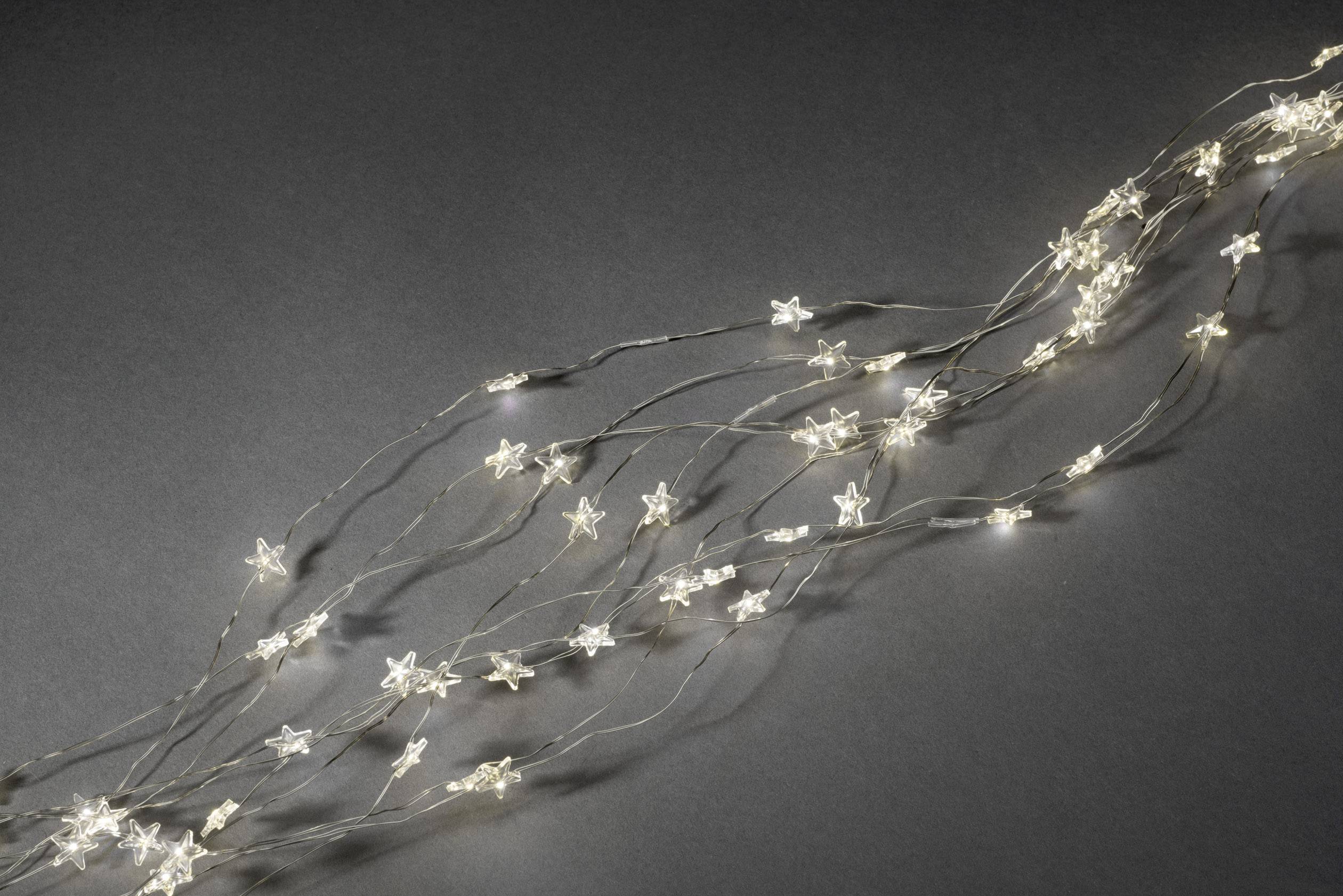 Konstsmide 6371-160 LED-Lametta Sterne Warmweiß LED Transparent