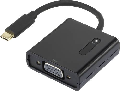 USB / VGA Adapter [1x USB-C™ Stecker - 1x VGA-Buchse] Schwarz vergoldete Steckkontakte 1