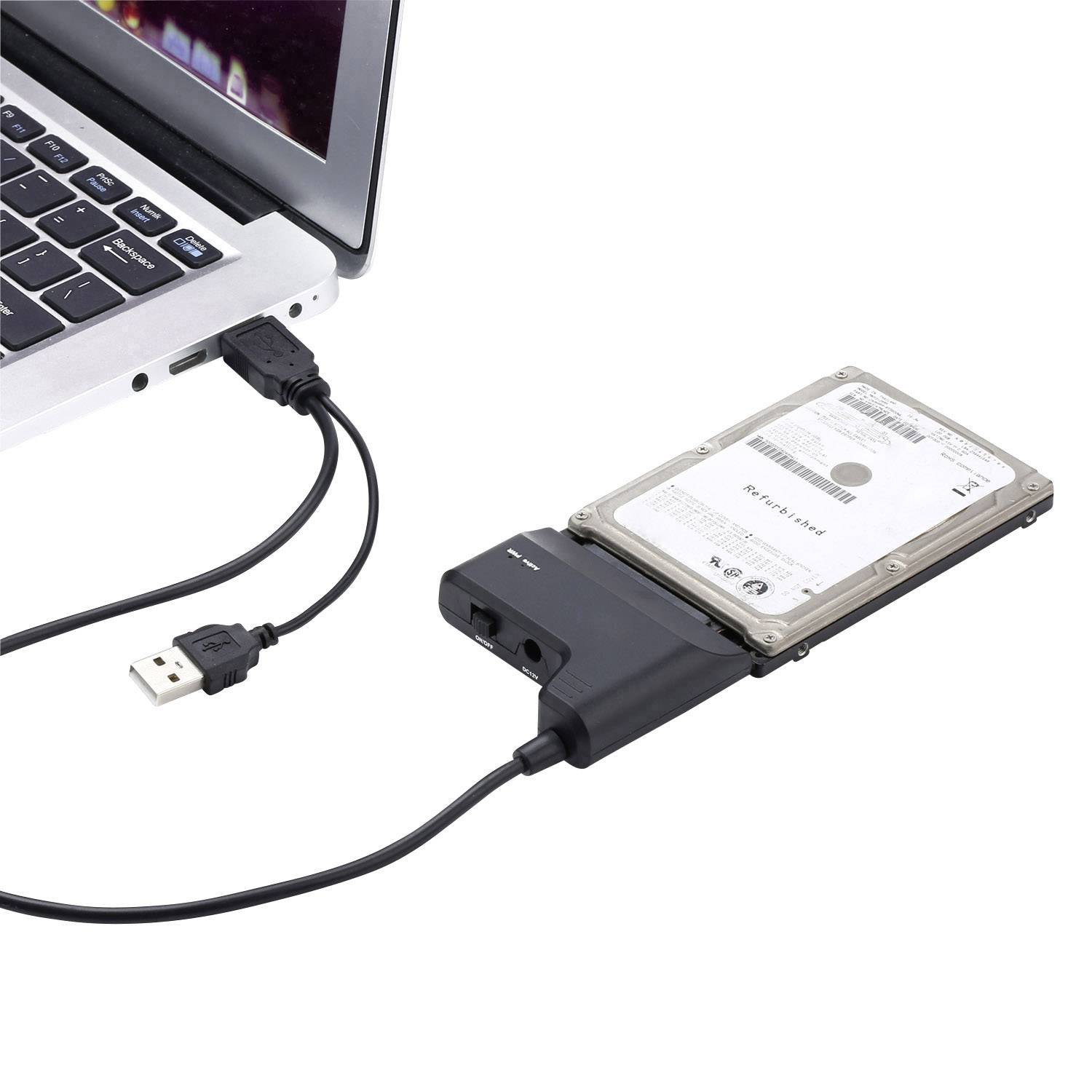 Renkforce Festplatten/SSD Adapter [1x USB 2.0 Stecker A - 1x SATA-Kombi-Stecker 7+15pol.] 0.30m vergoldete Steckkontakte