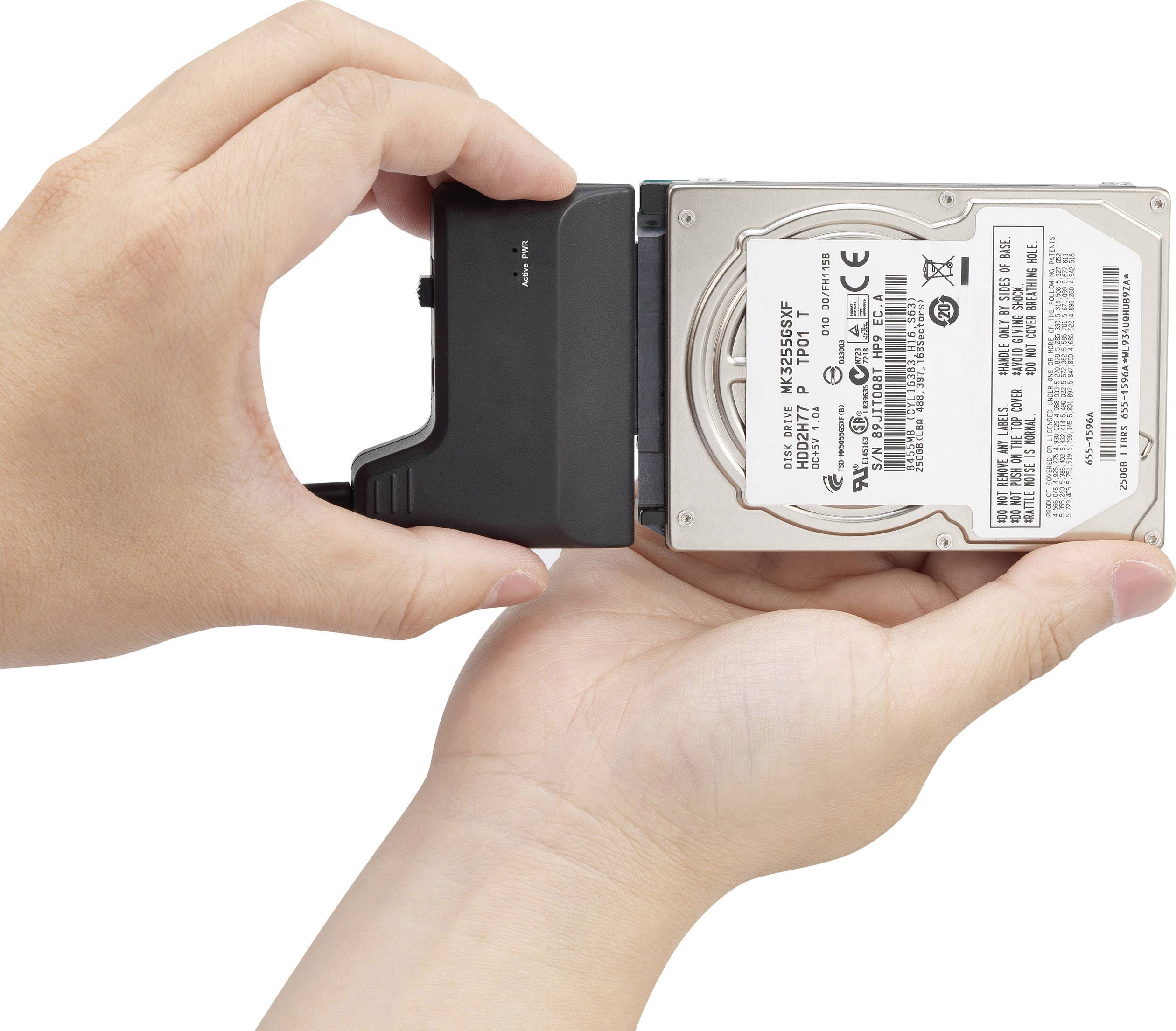 Renkforce Festplatten/SSD Adapter [1x USB 2.0 Stecker A - 1x SATA-Kombi-Stecker 7+15pol.] 0.30m vergoldete Steckkontakte