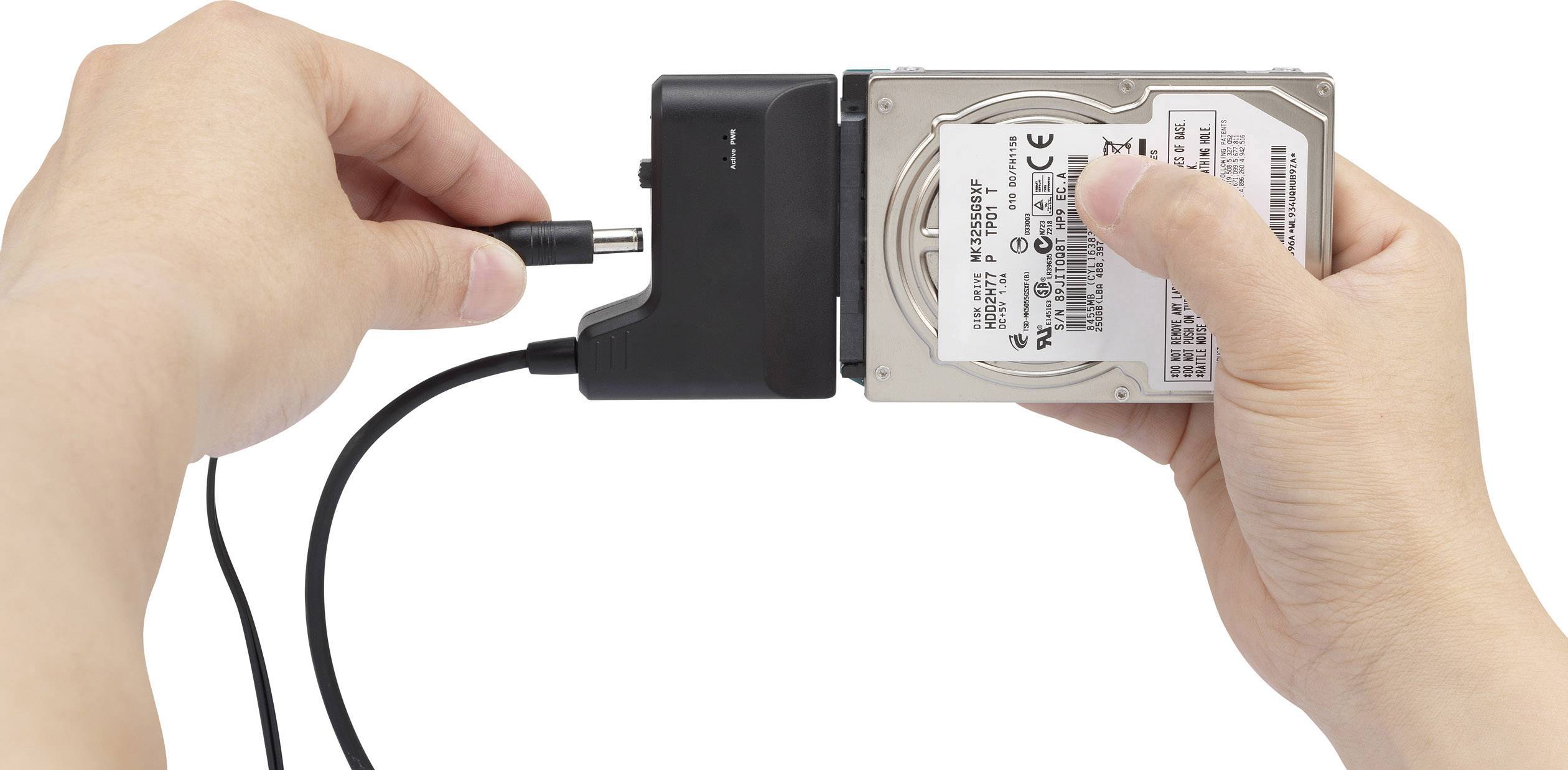 Renkforce Festplatten/SSD Adapter [1x USB 3.2 Gen 1 Stecker A (USB 3.0) - 1x SATA-Kombi-Stecker 7+15pol.] 0.30m vergoldete