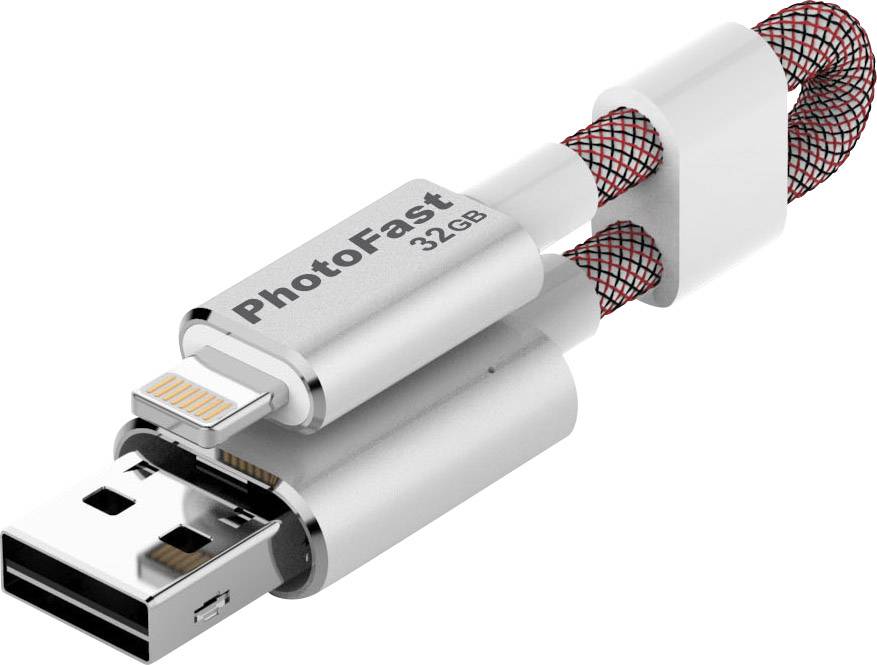 PhotoFast MemoriesCable Gen3 USB-Zusatzspeicher Smartphone/Tablet Silber 32 GB Apple Lightning, USB 3.2 Gen 1 (USB 3.0)