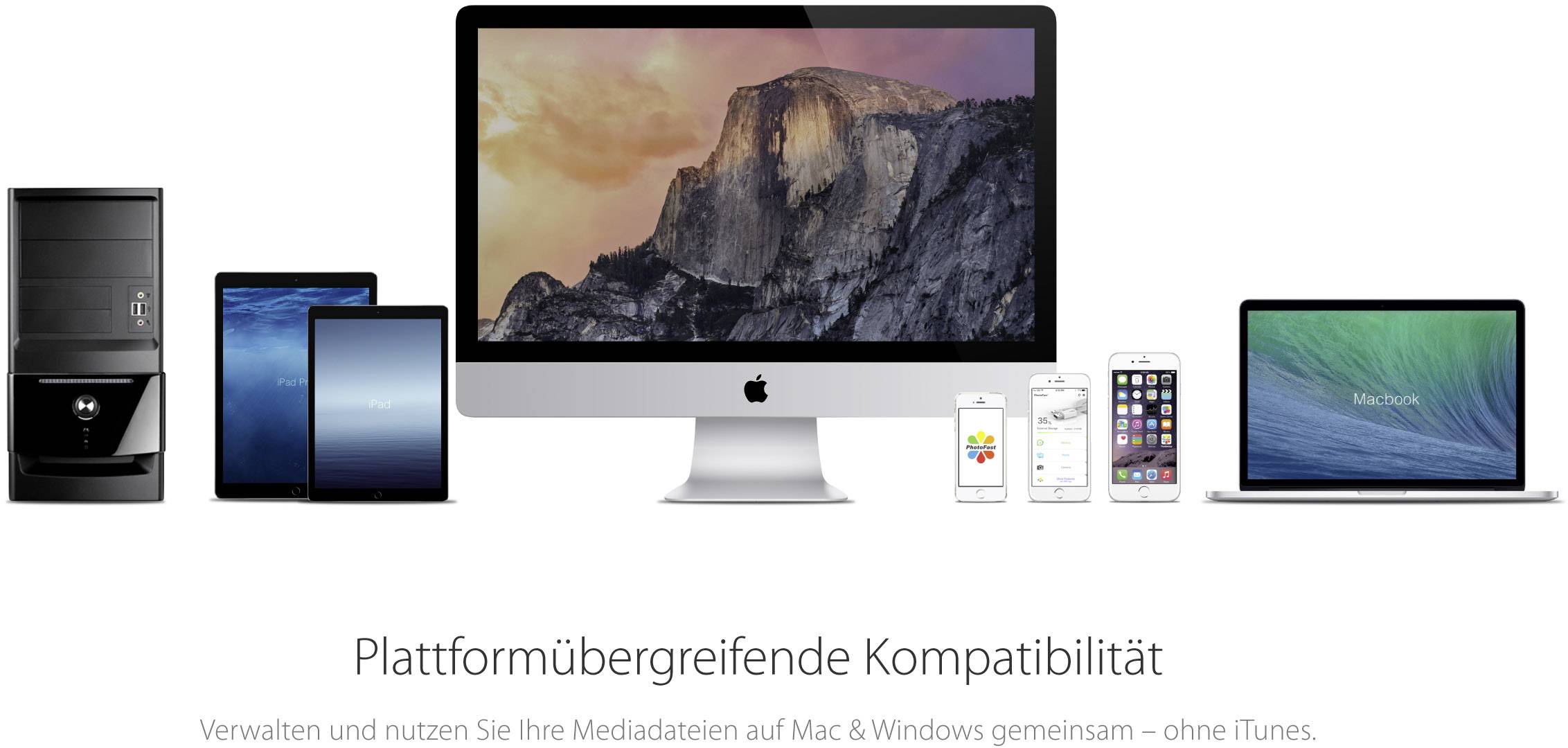 PhotoFast Photo Backup Cable USB-Zusatzspeicher Smartphone/Tablet Weiß 32 GB Apple Lightning, USB 3.2 Gen 1 (USB 3.0)