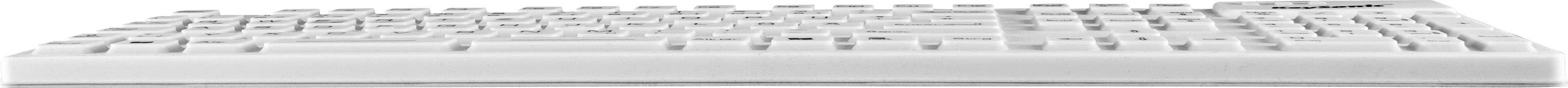 Keysonic KSK-8030 IN (DE) USB Tastatur Deutsch, QWERTZ Weiß Silikonmembran vollversiegelt IP68, Wasserfest (IPX7)