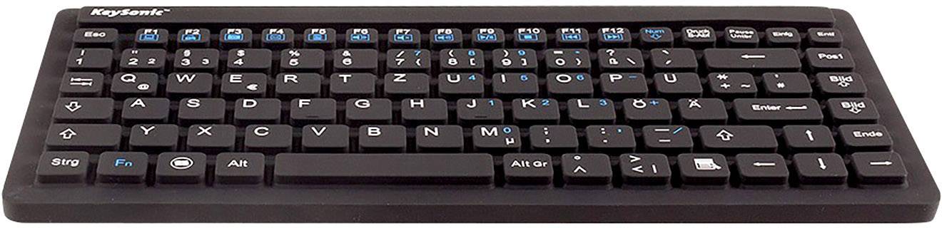 Keysonic KSK-3230IN (DE) USB Tastatur Deutsch, QWERTZ Schwarz Spritzwassergeschützt