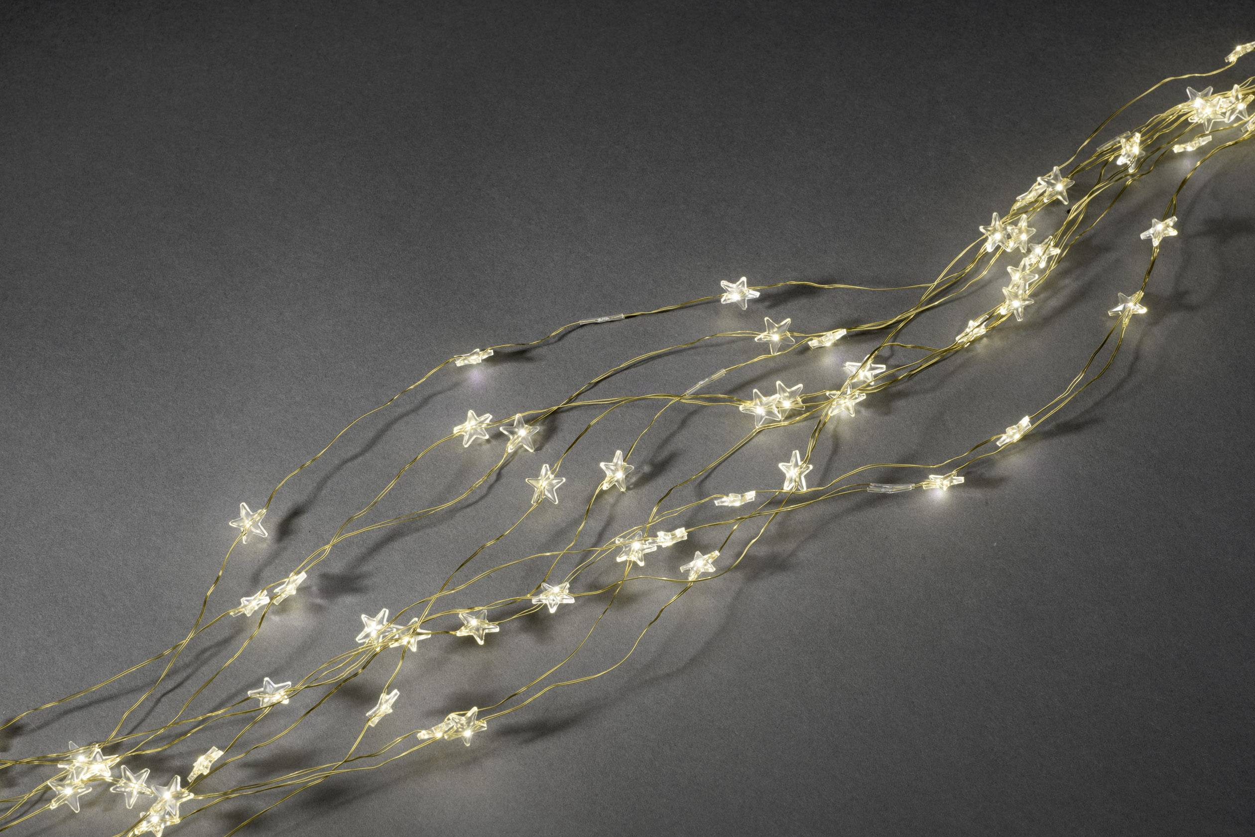 Konstsmide 6371-180 LED-Lametta Sterne Warmweiß LED Transparent