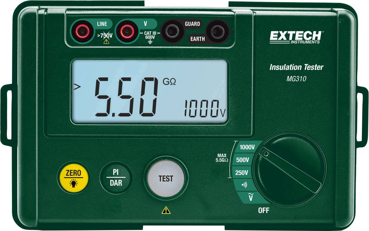 Extech MG310 Isolationsmessgerät 250 V, 500 V, 1000 V 5.5 GΩ