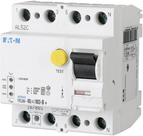 Eaton 167882 FI-Schutzschalter allstromsensitiv 4polig 63A 0.03A 240 V, 415V
