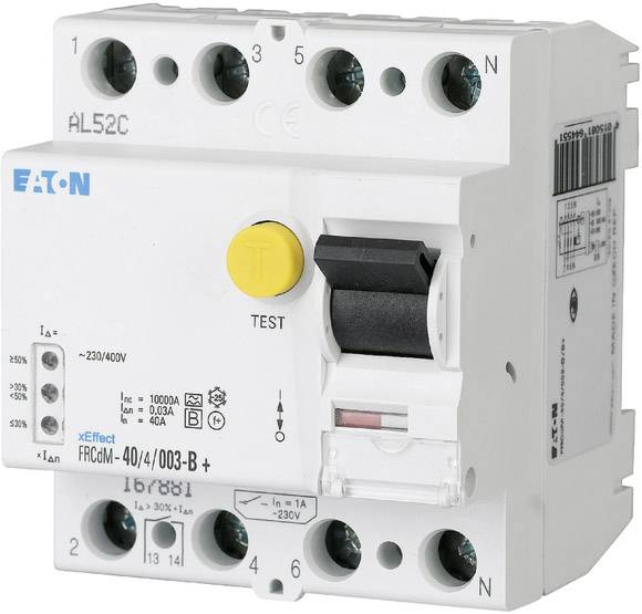 Eaton 167882 FRCDM-63/4/003-G/B+ FI-Schutzschalter allstromsensitiv 4polig 63 A 0.03 A 240 V, 415 V