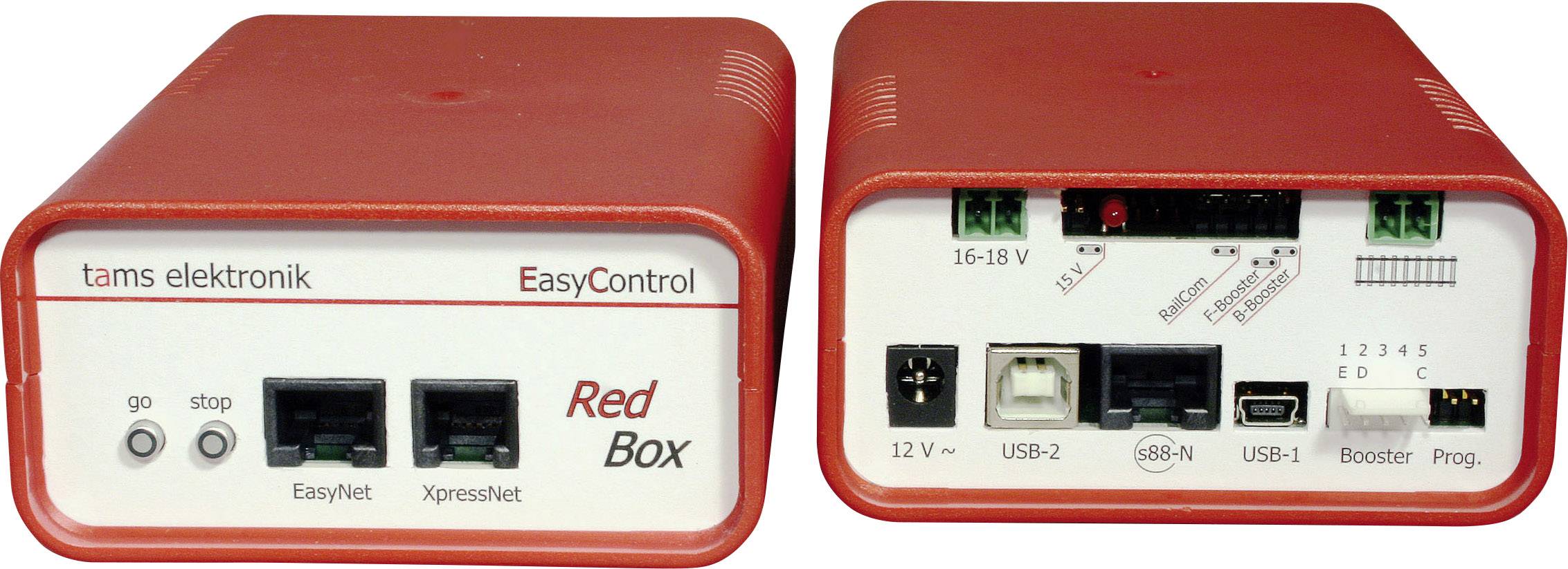 TAMS Elektronik 40-02057-01-C Red Box Digital-Zentrale mit integriertem Booster DCC, MM