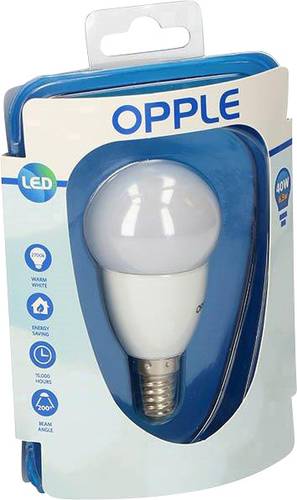 Opple LED EEK A (A++ - E) E14 Tropfenform 6.5W = 40W Warmweiß (Ø x L) 50mm x 95mm