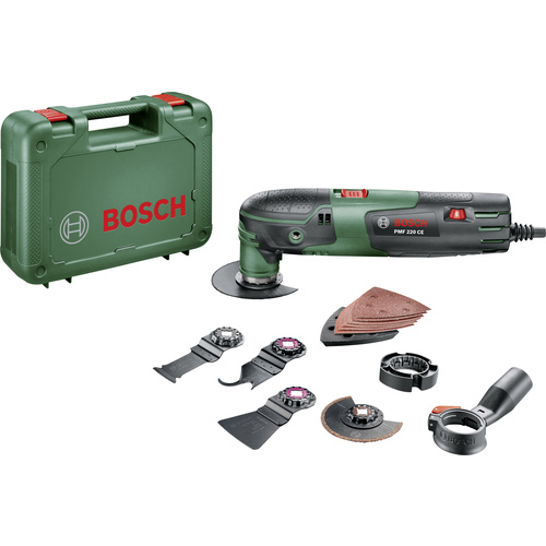 Bosch Home and Garden PMF 220 CE Set 0603102001 Multifunktionswerkzeug mit Zubehör, inkl. Koffer 16teilig 220W
