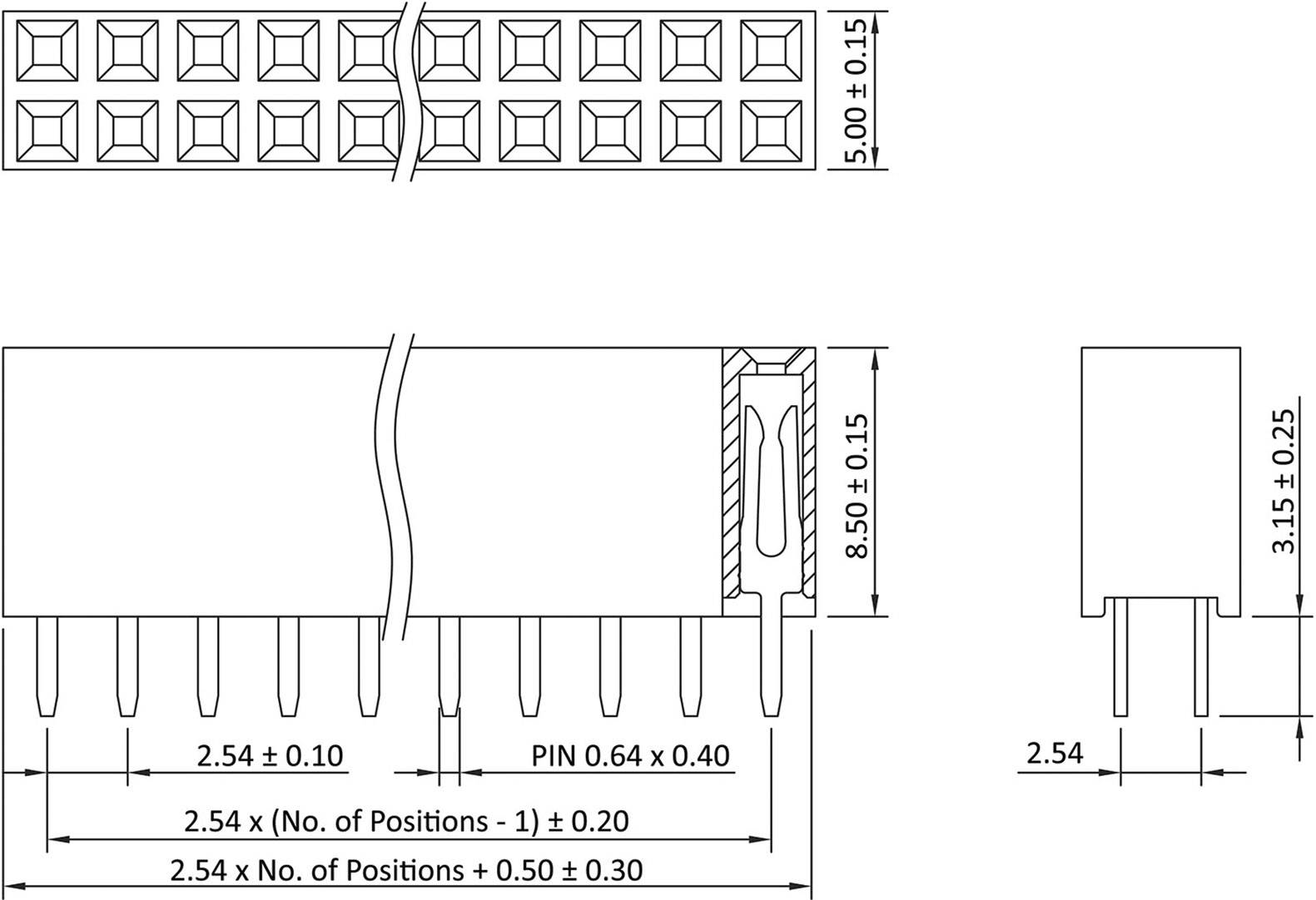 Econ Connect Buchsenleiste (Standard) Anzahl Reihen: 2 Polzahl je Reihe: 40 BLG2X40